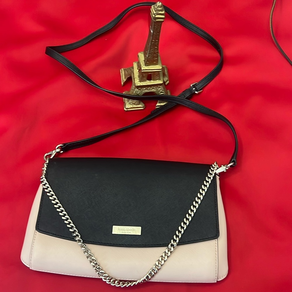 Kate spade ♠️ cross body purse pale rose and black color with two straps